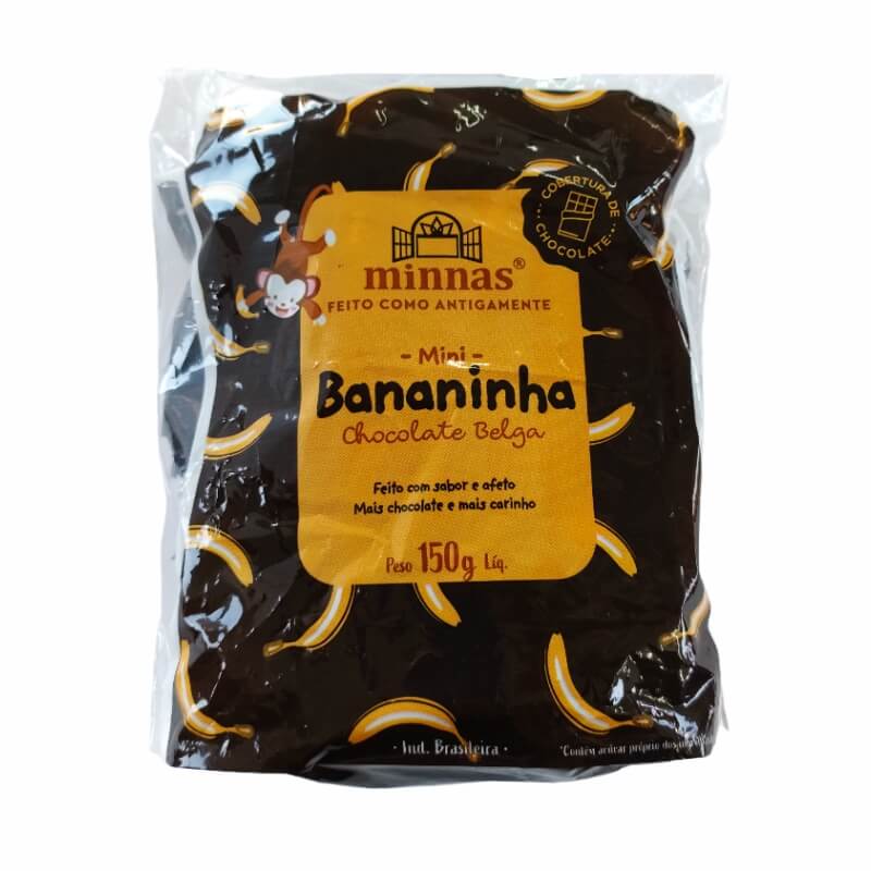 Mini Bananinha com Chocolate Belga - Pacote 150g